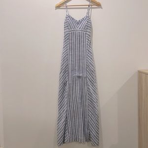 Athleta blue and white striped maxi dress